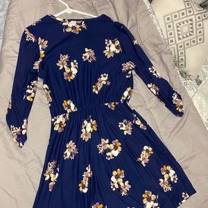 Blue floral knit dress